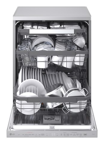LG DF375HVS Lavastoviglie libera installazione, Classe A, 14 Coperti, Vapore, WI-FI, Grigia