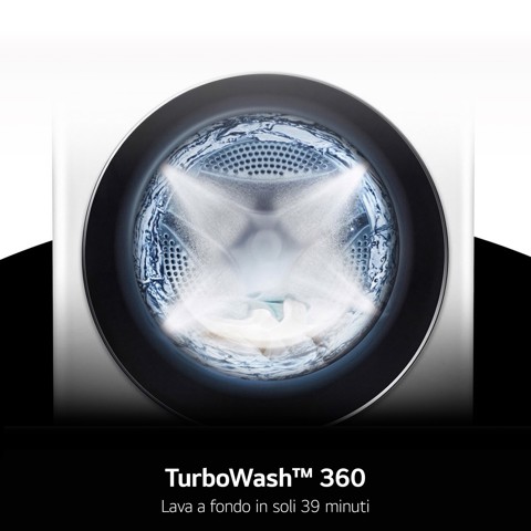 LG F0P3020TSWC Lavatrice capacità XL 20kg AI DD™ Serie P3, Classe B, 1000 giri, TurboWash 360, Vapore, Wi-Fi, White - 2 anni di garanzia anche per gli utenti professionali
