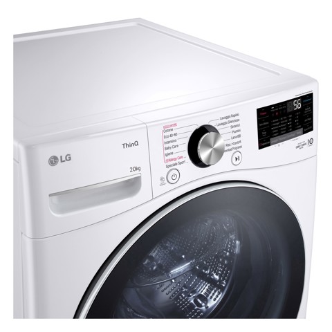 LG F0P3020TSWC Lavatrice capacità XL 20kg AI DD™ Serie P3, Classe B, 1000 giri, TurboWash 360, Vapore, Wi-Fi, White - 2 anni di garanzia anche per gli utenti professionali