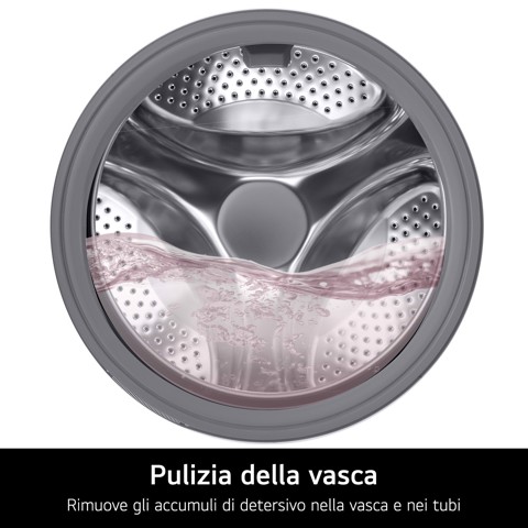LG F4NA10S8NWK Lavatrice slim 8kg, Classe A, 1400 giri, Programma igiene con vapore, Top rimovibile, White