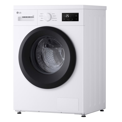 LG F4NA10S8NWK Lavatrice slim 8kg, Classe A, 1400 giri, Programma igiene con vapore, Top rimovibile, White