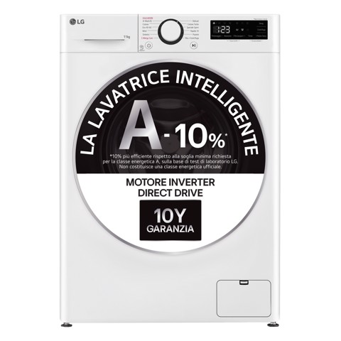 LG F4R3011NSWB Lavatrice 11kg AI DD, Classe A-10%, 1400 giri, Lavaggio a vapore