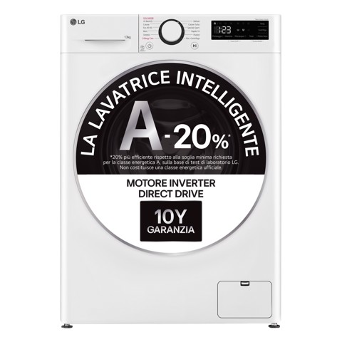 LG F4R3013NSWB Lavatrice 13kg AI DD, Classe A-20%, 1400 giri, Lavaggio a vapore
