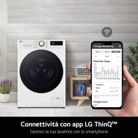 LG F4R709TAIDD Lavatrice 9kg AI DD, Classe A-10%, 1400 giri, Vapore, Wi-Fi