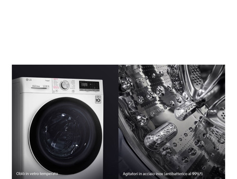 LG F4WV309S4E lavatrice Libera installazione Caricamento frontale 9 kg 1400 Giri/min B Bianco