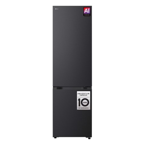 LG GBBS726AEV Frigorifero combinato Fit & Max 60cm, Classe A, 375L, AI Inverter, Black Steel