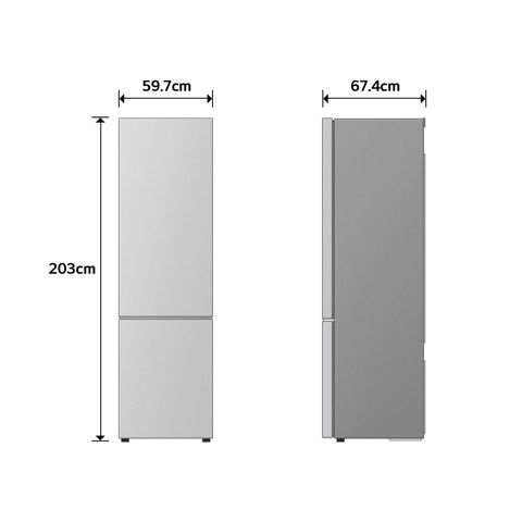 LG GBBSJ20DPY Libera installazione 375 L Acciaio inox