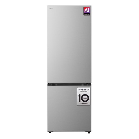 LG GBBW322DPY Fit & Max 70cm Combined Refrigerator, Class D, 465L, AI Fresh, Prime Silver