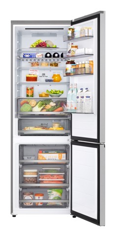 LG GBBW322DPY Fit & Max 70cm Combined Refrigerator, Class D, 465L, AI Fresh, Prime Silver