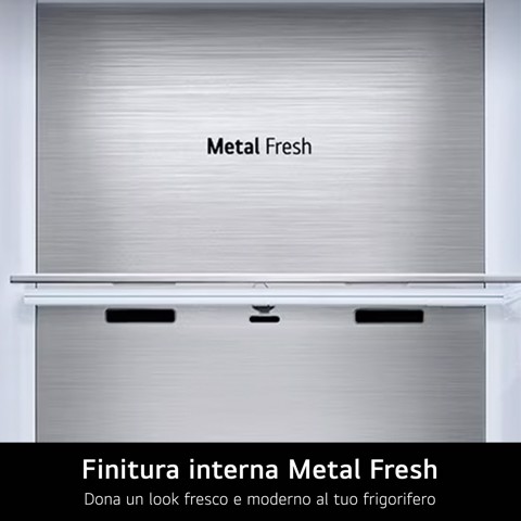 LG GBBW726AEV Frigorifero combinato Fit & Max 70cm, Classe A, 465L, AI Fresh, Wi-Fi, Metal Fresh, Door Cooling, Black Steel