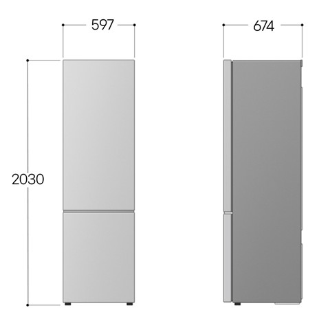LG GBBW726AMB Frigorifero combinato Fit & Max 70cm, Classe A, 465L, AI Fresh, Wi-Fi, Metal Fresh, Door Cooling, Metal Sorbet