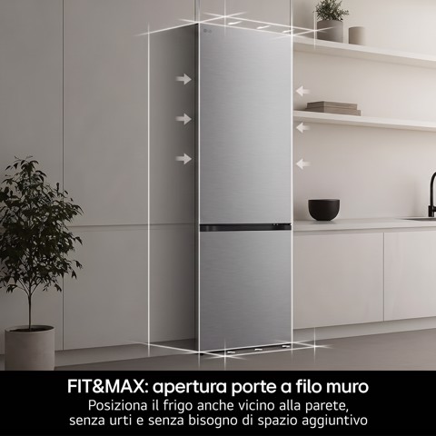 LG GBGW92GCEV Frigorifero combinato 70 cm InstaView Classe C Essence Black Steel