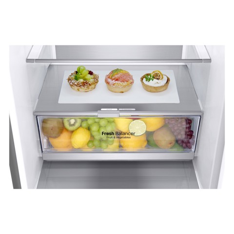 LG GBV7280CPY Frigorifero combinato, Classe C, 387L, Fresh Converter, Porte piatte,Argento
