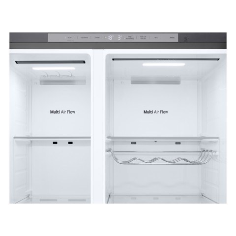 LG GSLE81PYBC Frigorifero Side-by-Side, Classe C, 628L, Wi-Fi, Dispenser senza allaccio, Total No Frost, Prime Silver