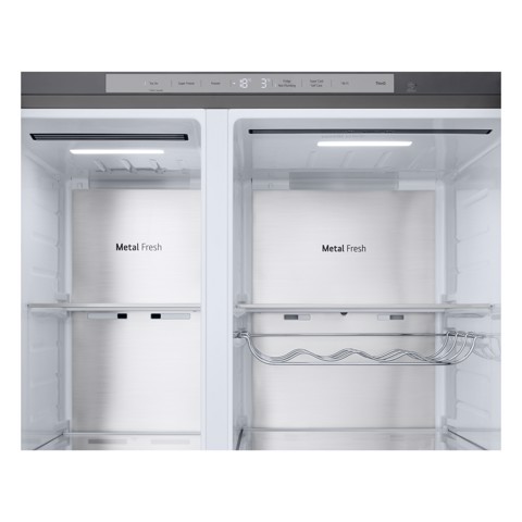 LG GSLE91MBAC Frigorifero Side-by-Side, Classe C, 628L, Wi-Fi, Dispenser senza allaccio, Total No Frost, Metal Sorbet