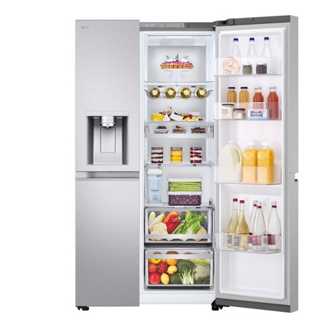 LG GSLE91MBAC Frigorifero Side-by-Side, Classe C, 628L, Wi-Fi, Dispenser senza allaccio, Total No Frost, Metal Sorbet