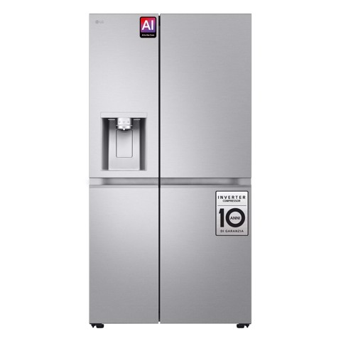 LG GSLE91MBAC Frigorifero Side-by-Side, Classe C, 628L, Wi-Fi, Dispenser senza allaccio, Total No Frost, Metal Sorbet