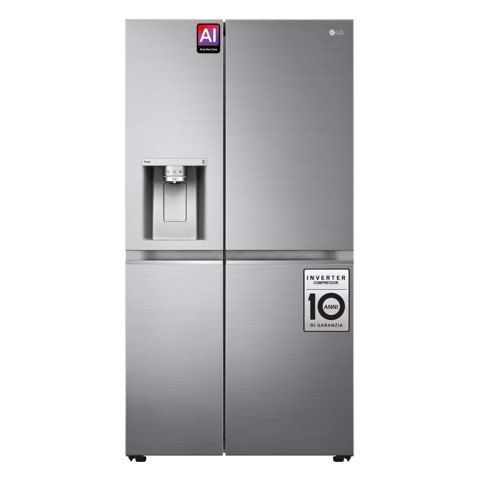 LG GSLV90PZAD Frigorifero Side-by-Side, Classe D, 635L, Wi-Fi, Con allaccio, UVnano,Grigio