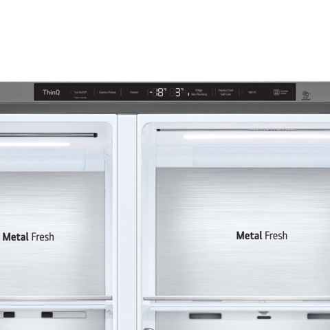 LG GSLV91MBAC Frigorifero Side-by-Side, Classe C, 635L, Wi-Fi, No allaccio, UVnano, Acciaio