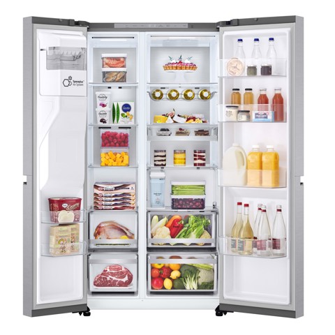 LG GSLVE91MBAB Frigorifero Side-by-Side, Classe B, 623L, Wi-Fi, Dispenser senza allaccio, Total No Frost, Metal Sorbet
