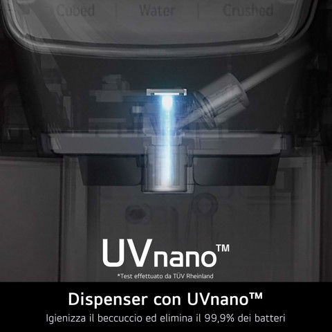 LG GSLVE91MBAB Frigorifero Side-by-Side, Classe B, 623L, Wi-Fi, Dispenser senza allaccio, Total No Frost, Metal Sorbet