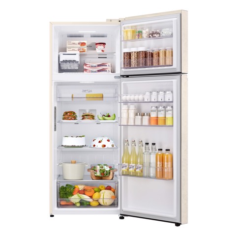 LG GTBV44SEBKD frigorifero colore Sabbia doppia porta 70cm, Classe E, 461L, Door & Linear Cooling