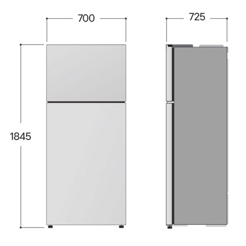 LG GTBV44SEBKD Frigorifero doppia porta 70cm, Classe E, 461L, Door & Linear Cooling,Sabbia