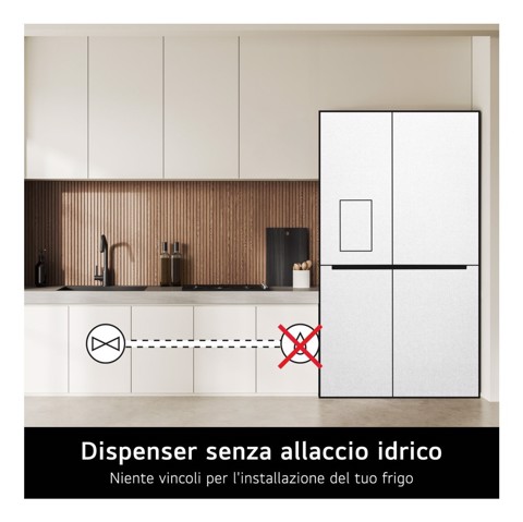 LG InstaView GMK961PY5E Frigorifero 4 porte | Classe E, 646L | Wi-Fi, Dispenser acqua senza allaccio, Door & Linear Cooling | Prime Silver