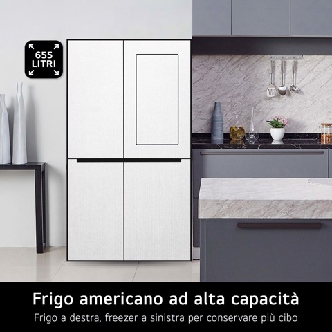 LG InstaView GSVV80PYLL frigorifero side-by-side Libera installazione 655 L E Argento