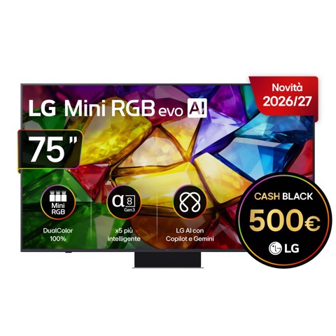 LG Mini RGB 75'' Serie MRGB87 75MRGB87B6B, 4K, RGB Primary Color Pro, Dolby Vision, Motion Booster 288, SMART TV 2026