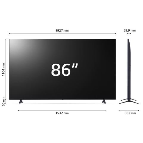 LG NanoCell NANO81 86'' Serie 86NANO81T6A, TV 4K, 3 HDMI, SMART TV 2024