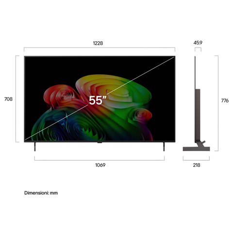 LG OLED AI 55'' Serie B6E OLED55B6ELC, 4K, Nero perfetto, Dolby Vision, Processore α8 Gen3, 120Hz, G-Sync, SMART TV 2026
