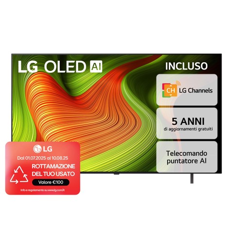 LG OLED AI OLED65B56LA TV Serie B5 65'' 4K, α8 Gen2, Dolby Vision, 20W, 4 HDMI con VRR 120Hz, G-Sync, Smart TV WebOS 25