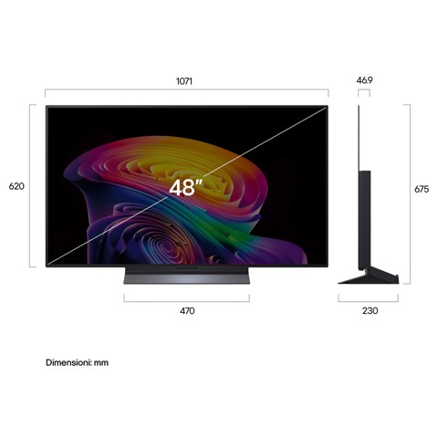 LG OLED evo AI 48'' Serie C6 OLED48C65LA, 4K, Brightness Booster, Processore α11 Gen3, VRR 165Hz,G-Sync, SMART TV 2026