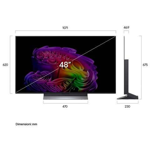 LG OLED evo AI 48'' Serie G6S OLED48G66LS, 4K, Hyper Radiant Color, Processore α11 Gen3, VRR 165Hz,G-Sync, SMART TV 2026