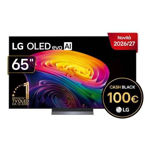 LG OLED evo AI 65'' Serie C6 OLED65C65LA, 4K, Brightness Booster, Processore α11 Gen3, VRR 165Hz,G-Sync, SMART TV 2026