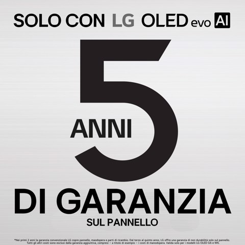 LG OLED evo AI 65'' Serie G6S OLED65G66LS, 4K, Hyper Radiant Color, Processore α11 Gen3, VRR 165Hz,G-Sync, SMART TV 2026