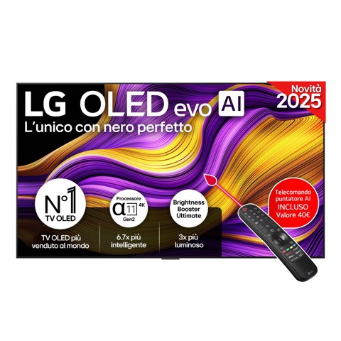 LG OLED evo AI OLED65G54LW TV Serie G5 65'' 4K, α11 Gen2, Brightness Booster Ultimate, 60W, 4 HDMI 165Hz, Smart TV 2025
