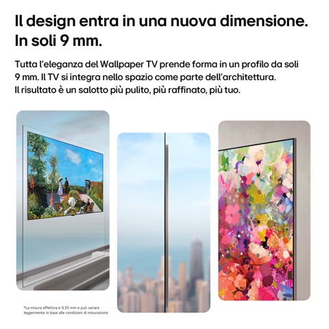 LG OLED evo AI Wallpaper TV 77'' W6 OLED77W69LA, 4K, spessore 9,9mm, True Wireless, Staffe filo muro SMART TV 2026