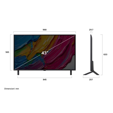 LG QNED AI 43QNED80A6B TV Serie QNED80 43'' 4K, α7 Gen8, HDR10, 20W, 3 HDMI con Game Optimizer, Smart TV WebOS 25