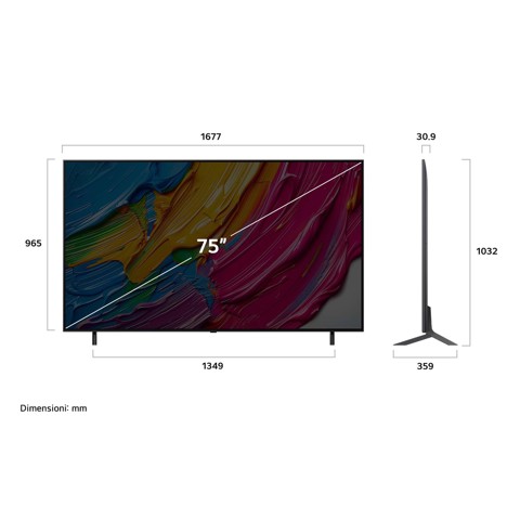 LG QNED AI 75QNED80A6A TV Serie QNED80 75'' 4K, α7 Gen8, HDR10, 20W, 3 HDMI con Game Optimizer, Smart TV WebOS 25