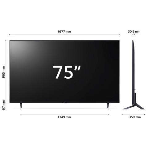 LG QNED AI 86'' Serie QNED80 86QNED80T6A, TV 4K, 3 HDMI, SMART TV 2024