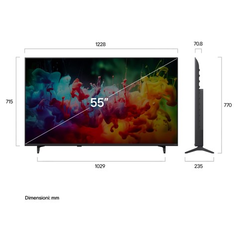 LG QNED AI MiniLED 55'' Serie QNED70B 55QNED70B6C, 4K, AI Magic Remote, 100% Volume colore, 3 HDMI, 20W, SMART TV 2026