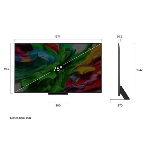 LG QNED evo AI 75QNED86A6A TV Serie QNED86 75'' 4K, α8 Gen2, Dolby Vision, 20W, 4 HDMI con VRR 144Hz, Smart TV WebOS 25