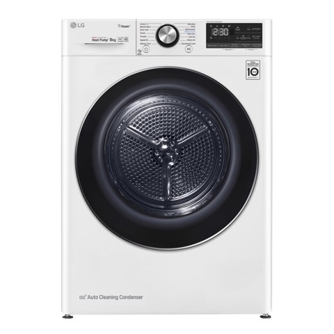 LG RC90V9AV2W Asciugatrice 9 kg Pompa di Calore Libera installazione Carica frontale C
