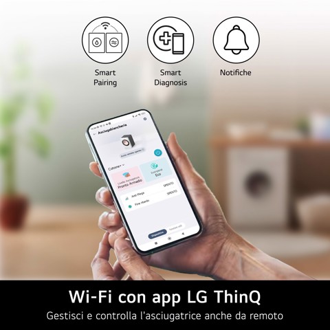LG RH18U8AVCW Asciugatrice 18kg Pompa di calore DUAL Inverter Classe D, Motore Direct Drive, AI Dry, Wi-Fi, Bianca