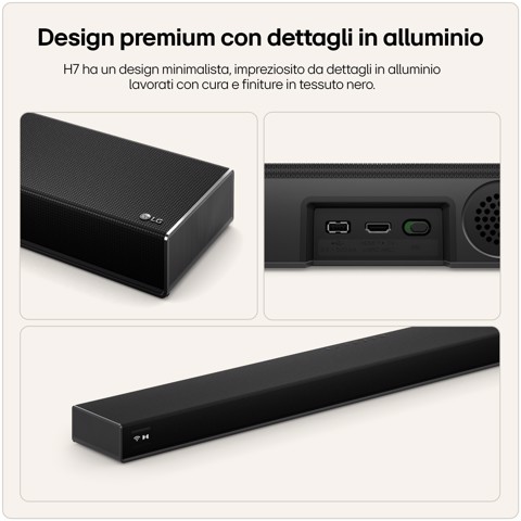 LG Sound Suite H7, Soundbar all-in-one con audio spaziale 9.1.6 & Dolby Atmos FlexConnect, Black