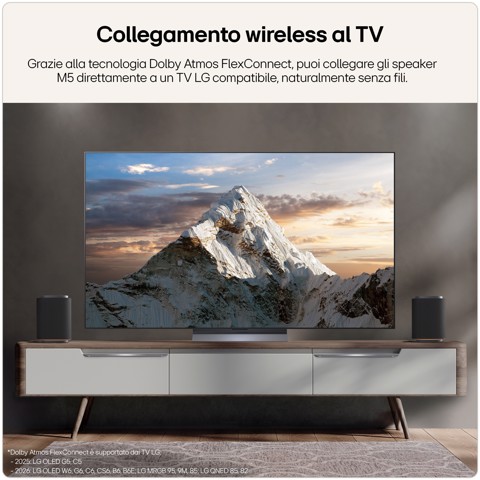 LG Sound Suite M5, Speaker wireless 1.1.1 canali con audio spaziale & Dolby Atmos FlexConnect