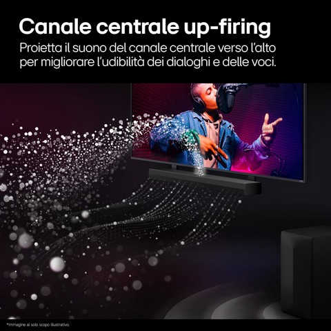 LG Soundbar S70TY, 400W su 3.1.1 canali, Dolby Atmos, DTS:X, Speaker centrale up-firing