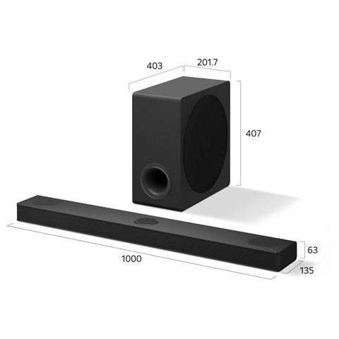 LG Soundbar S80TY, 480W su 3.1.3 canali, Dolby Atmos, Wi-Fi